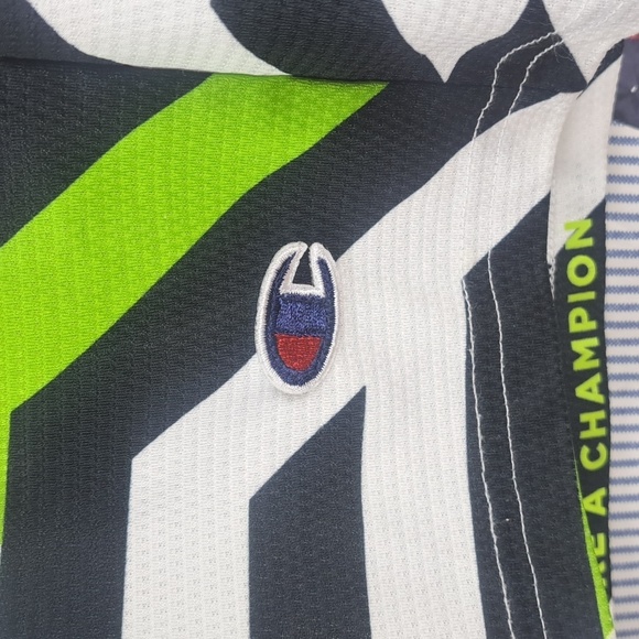 Champion geo stripe print black & white casual athlectic basketball LG shorts - Picture 2 of 7